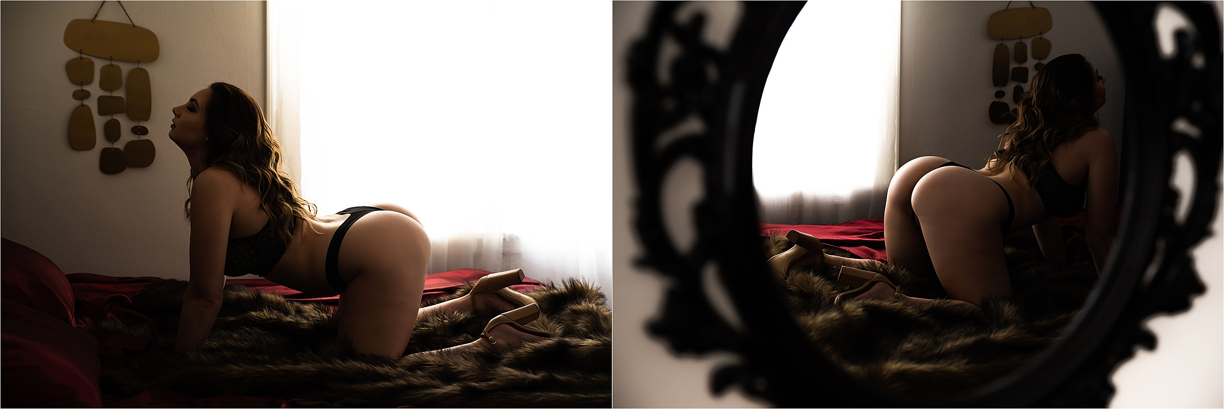 Red satin sheets boudoir, Pittsburgh boudoir photographer, bridal boudoir in Pittsburgh, Ohio boudoir photographer, body-positive Pittsburgh, bold boudoir photography