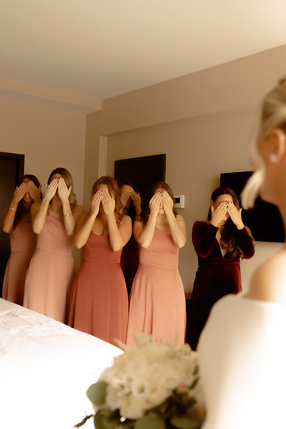 Montreal Wedding Photography Bride Bridal Party Dress Reveal Candice Pantin