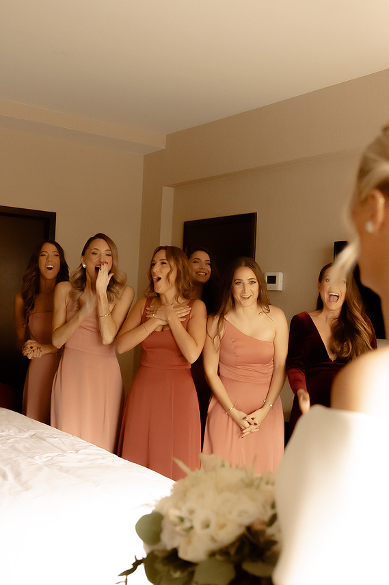 Montreal Wedding Photography Bride Bridal Party Dress Reveal Candice Pantin