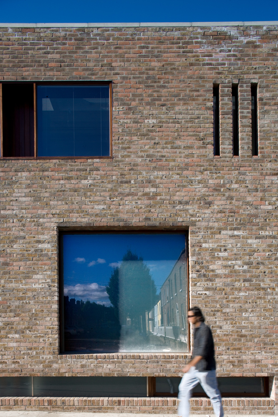 Abstract detail of front elevation of extended office for Box Architects in Dublin Ireland