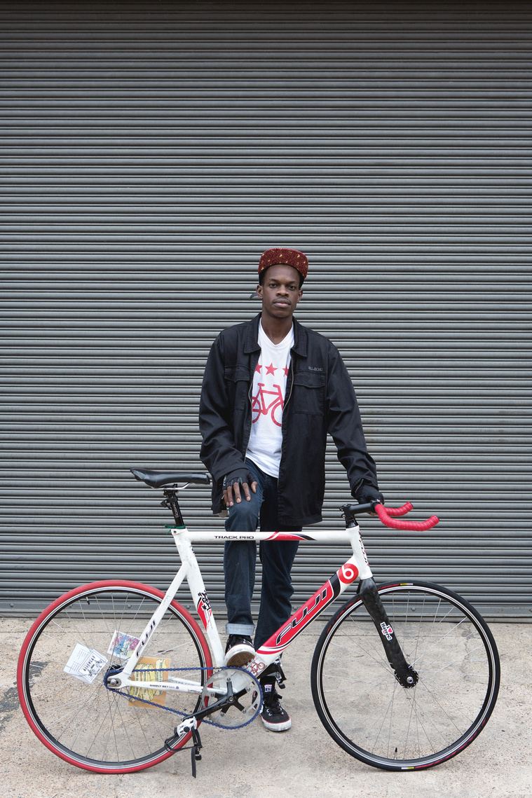 Bike messenger portrait in Washington, DC.