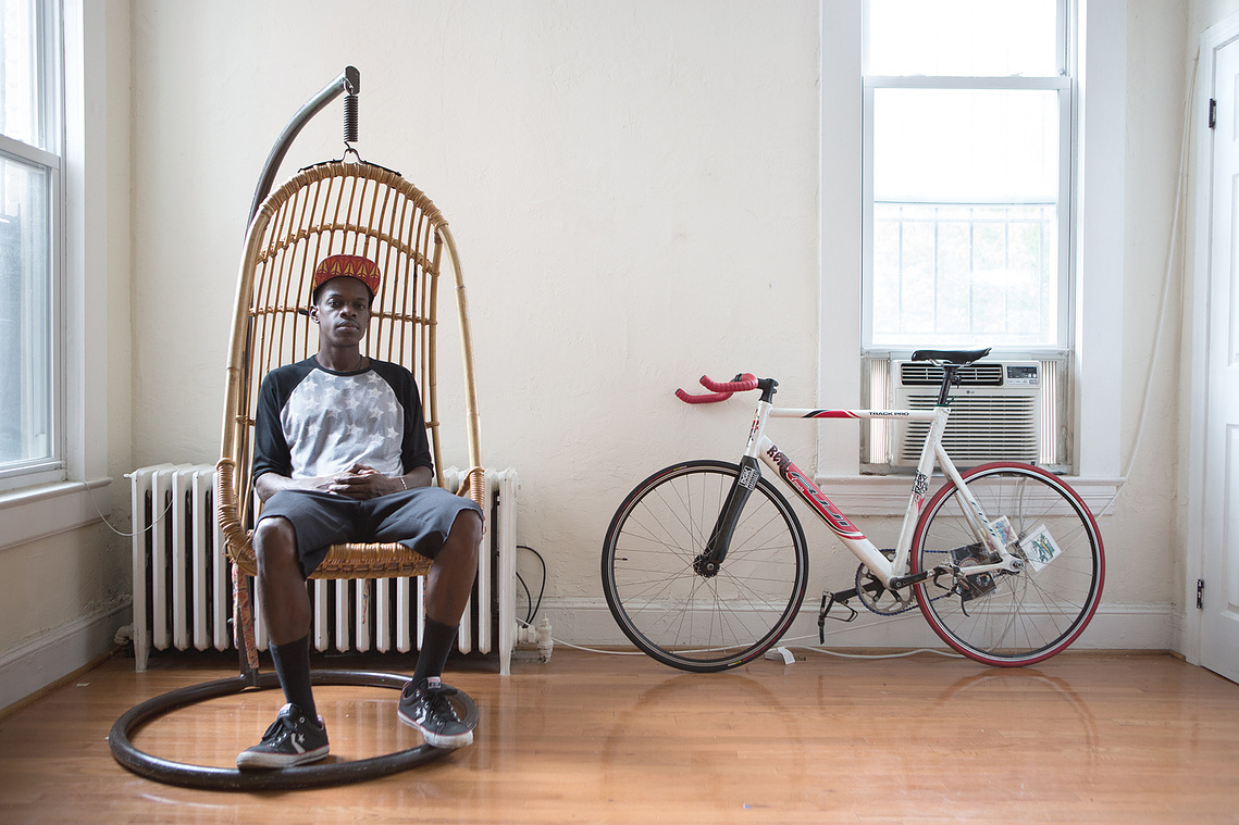Bike messenger portrait in Washington, DC