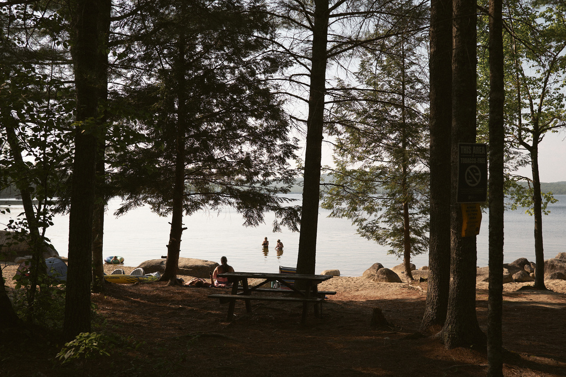 Swimmers at Branch Lake in Ellsworth, ME.