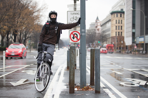 Bike messenger portrait.  Washington, DC