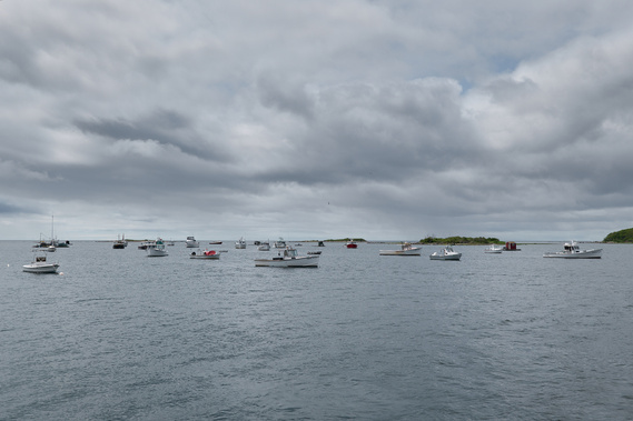 Lobster fishing boats off the coast of Kennebunkport, Maine