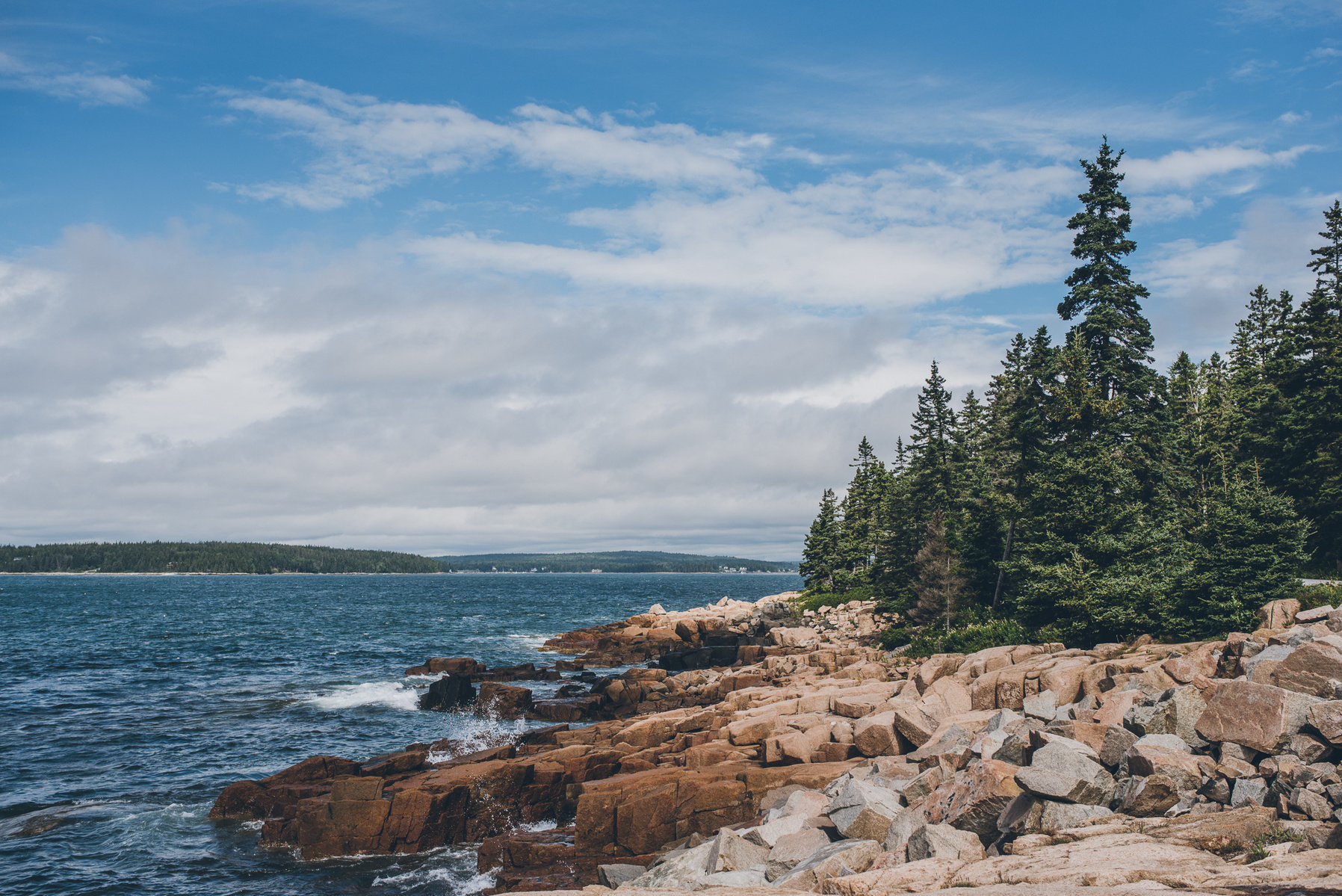 The rocky Maine coast in Acadia National Park taken by Boston landscape photographer Korri Leigh Crowley