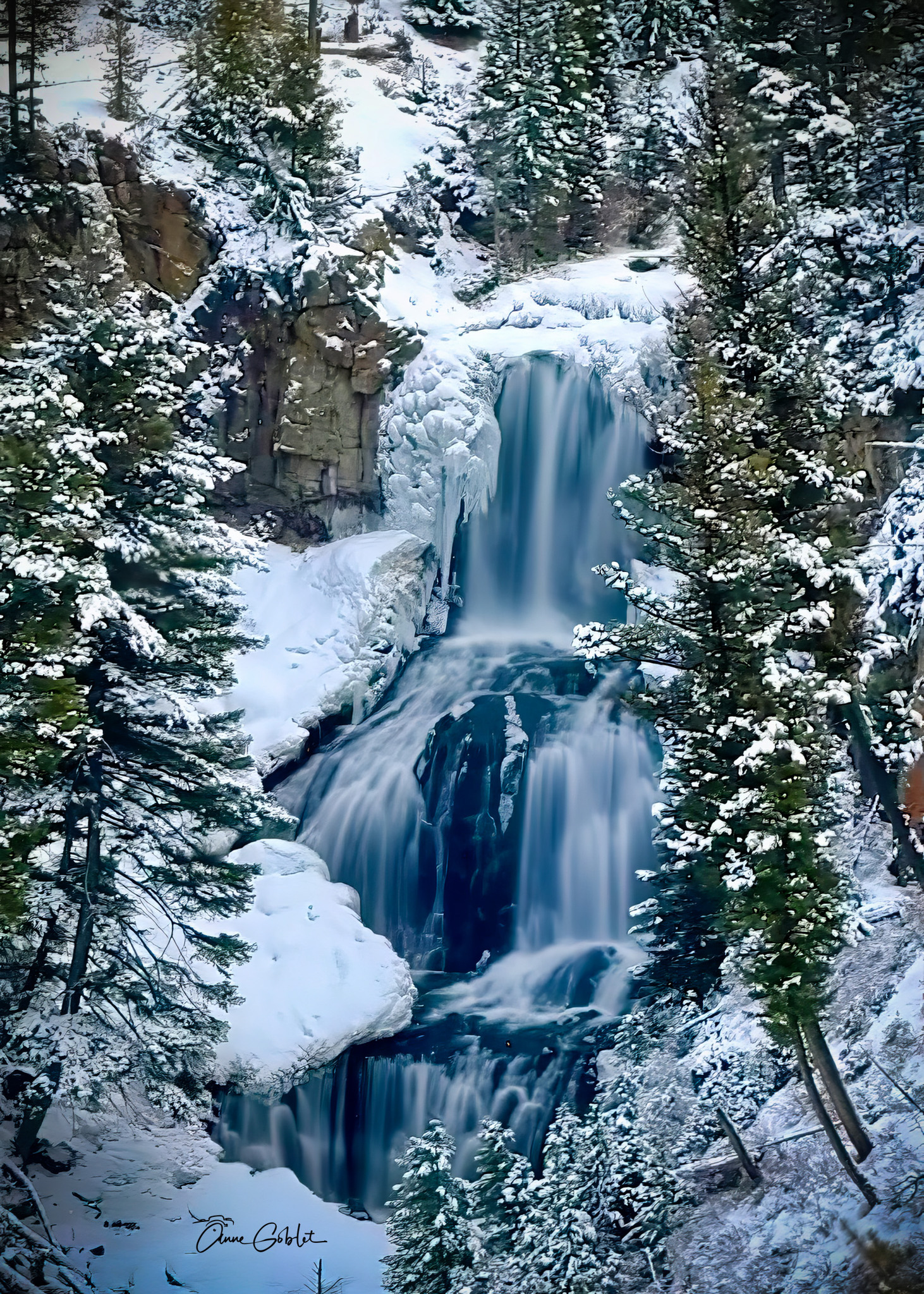 Yellowstone water falls feb 24