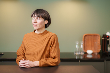 Sabine, an architect,  photographed in the offices of waldner partner in Basel, photographed for the company website.