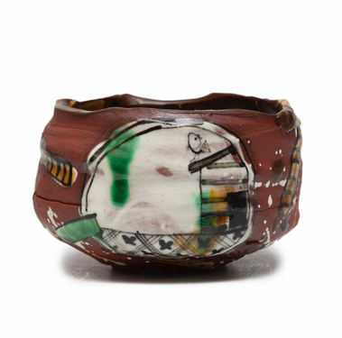 茶碗、美濃スタイル、terra-cotta teabowl,modern ceramics , contemporary teabowl,contemporary ceramics 