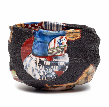 茶碗、呼び継　茶碗、瀬戸黒、Yobitsugi,teabowl , yobitsugi Chatan, pop ceramics , contemporary ceramics ,aaron scythe 