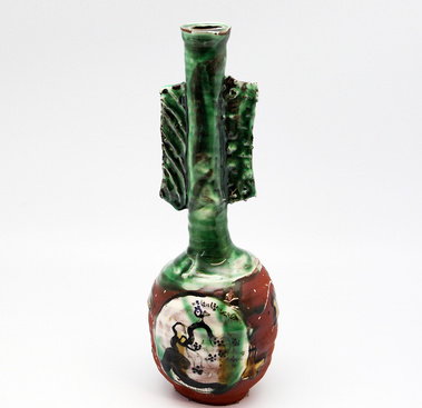 Terra-cotta,vase ,Japanese style ceramics 