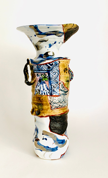 Mino vase ,Iga style vase , Mino style ceramics , kizeto ,porcelain 黄ぜと、花瓶