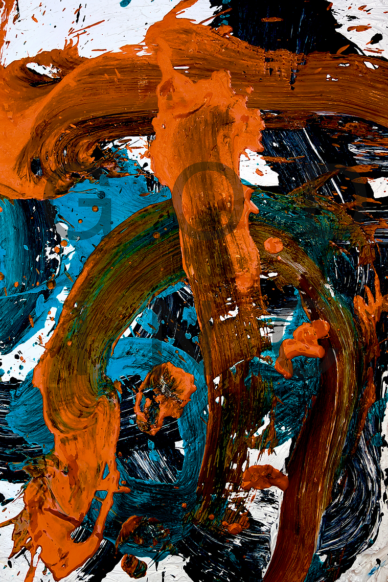 Japanese character for rain overlaid onto other words abstract art 