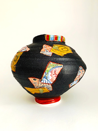 呼び継、黄瀬戸、kiseto, kizeto , yobitsugi, kinstugi,moon jar , funky ceramics , pop ceramics 