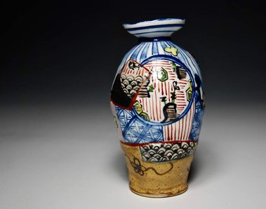 Yobitsugi, sake bottle , yobitsugi sake bottle ,porcelain stoneware,modern sake bottle , contemporary ceramics ,pop pottery ,徳利現代、現代陶芸