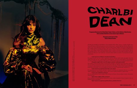 Actress Charlbi Dean (&quot;Triangle of Sadness&quot;) cover story for Desnudo Magazine Italia Spring 2021. Charlbi wears a dress by Charles &amp; Ron, dickie courtesy of Quirk LA, and ring by Nach Bijoux.