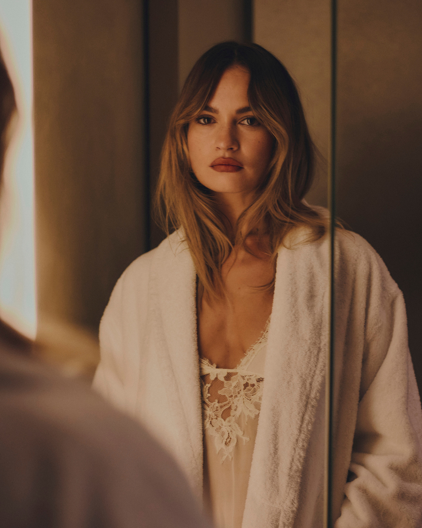 Lily James for Armani at Milan Fashion Week