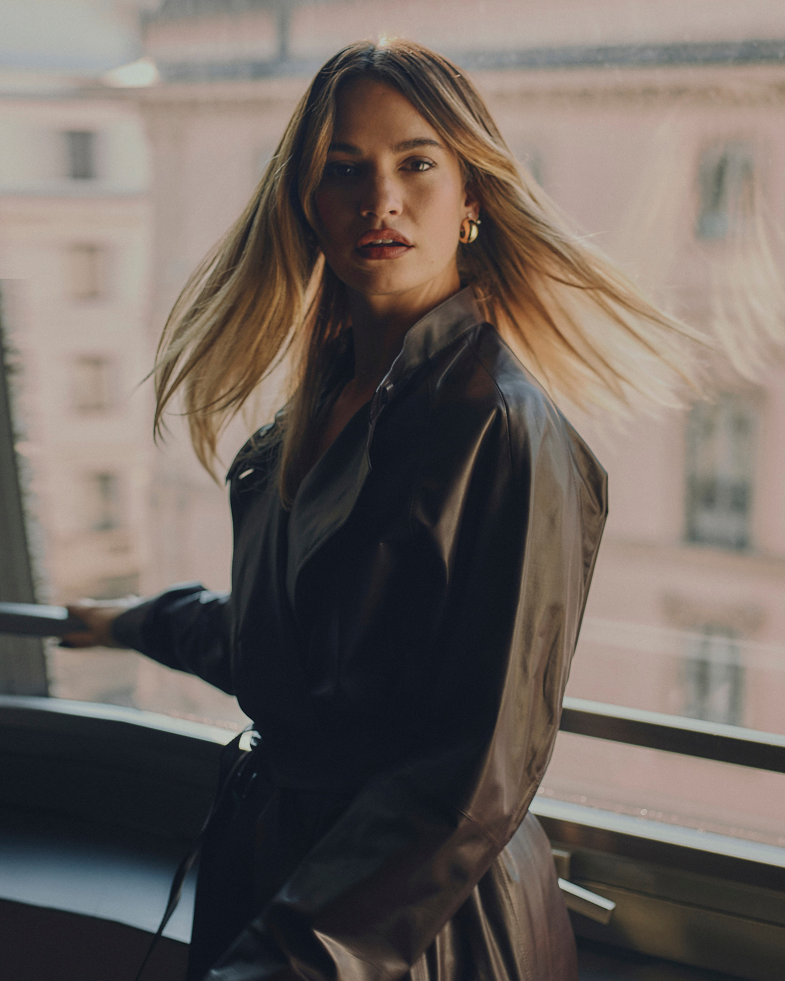 Lily James for Armani at Milan Fashion Week