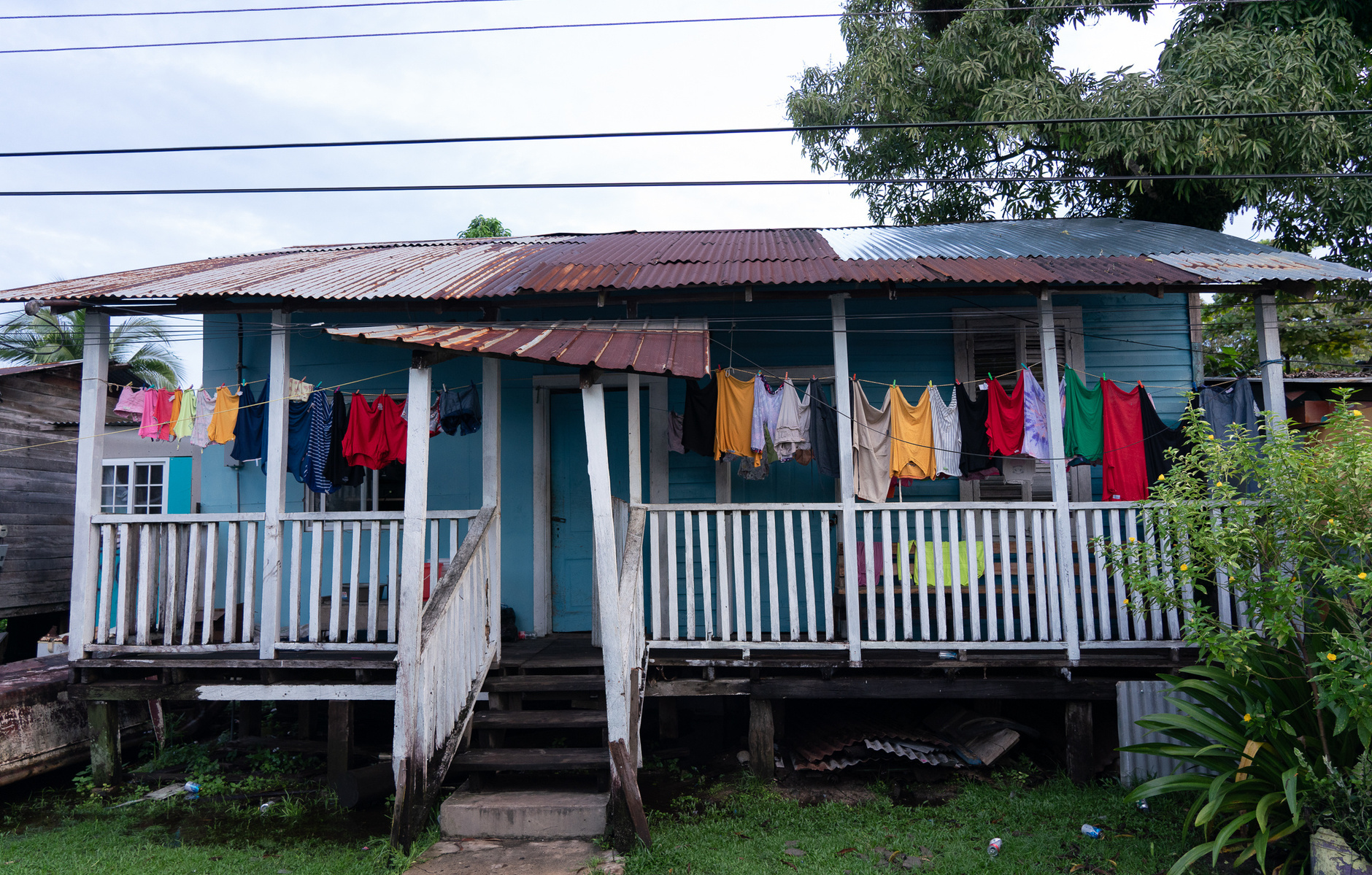 Caribbean Homes with colorful laundry