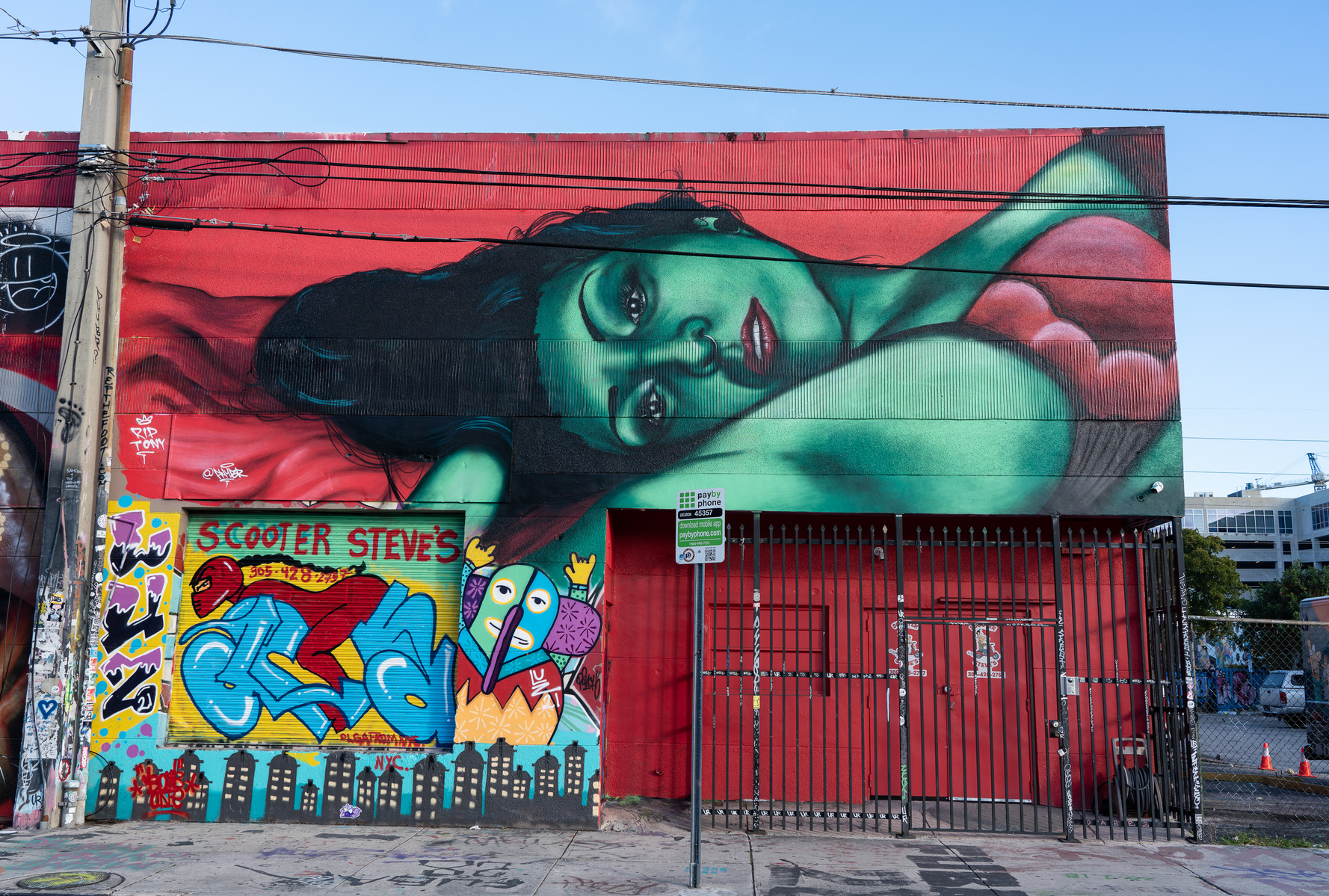 Green women with red lingerie