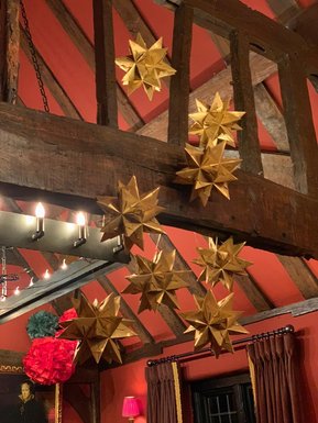 pom pom paper flowers & paper gems at The Hind's Head