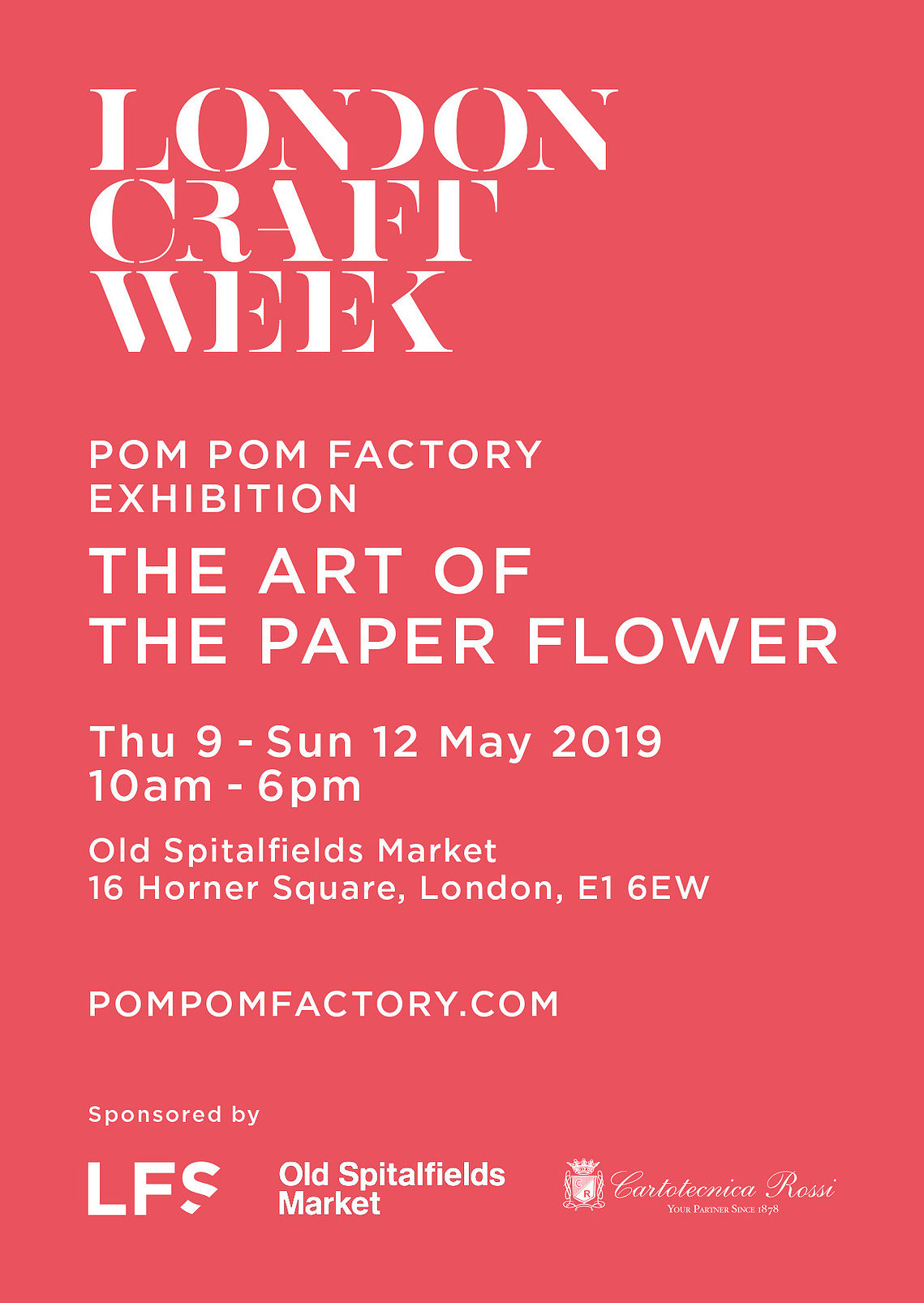 London Craft Week Pom Pom Factory Invitation