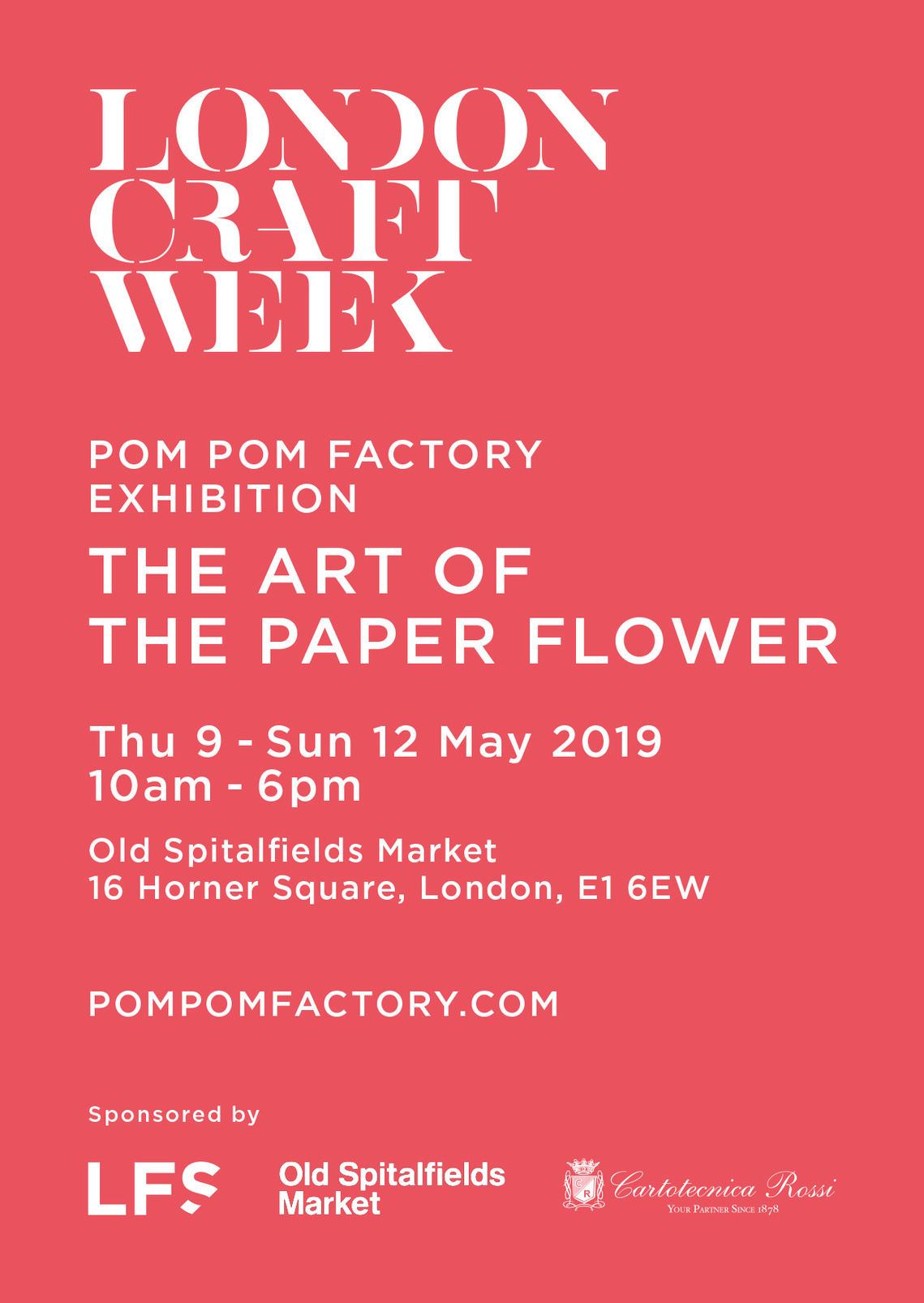 London Craft Week Pom Pom Factory Invitation