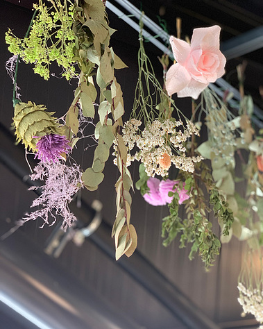 Paper Flowers in ceramic pots at Crispin E1