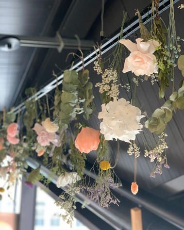 Paper Flowers in ceramic pots at Crispin E1