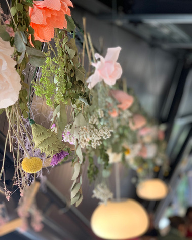 Paper Flowers in ceramic pots at Crispin E1