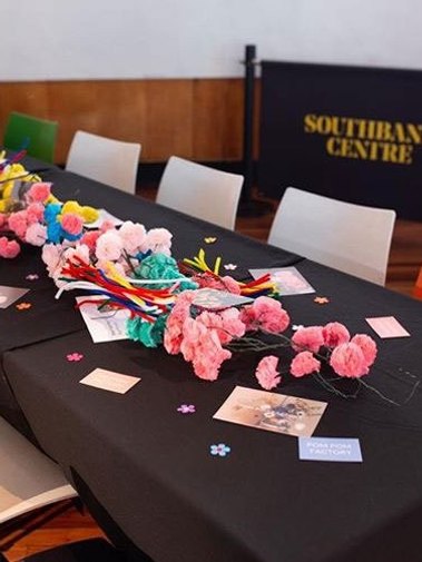 POM POM FACTORY PAPER FLOWER AND PAPER POM POM WORKSHOP AT CAROUSEL LONDON 