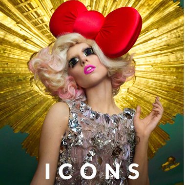Lady Gaga by Indrani Pal-Chaudhuri and Markus Klinko on the cover of their book ICONS