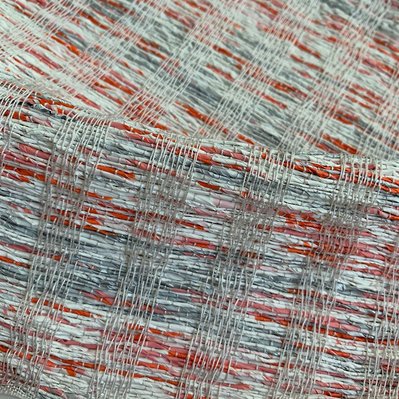 a handwoven fabric made with a handspun yarn that was made of  recycled plastic bags, by Joost Post