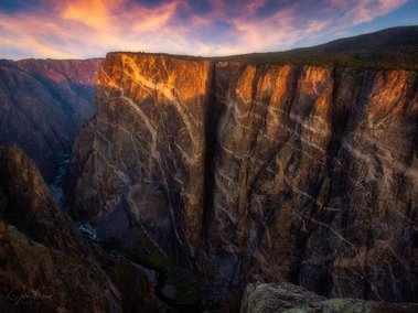 Painted Rock sunrise at The Black Canyons of the Gunnison National Park, CO