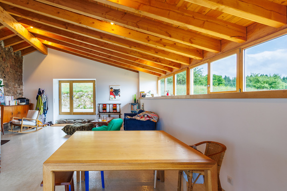 Projet de transformation d'une grange en maison Salle à manger rénovation maison Ardèche