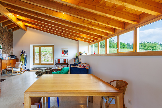 Projet de transformation d'une grange en maison Salle à manger rénovation maison Ardèche