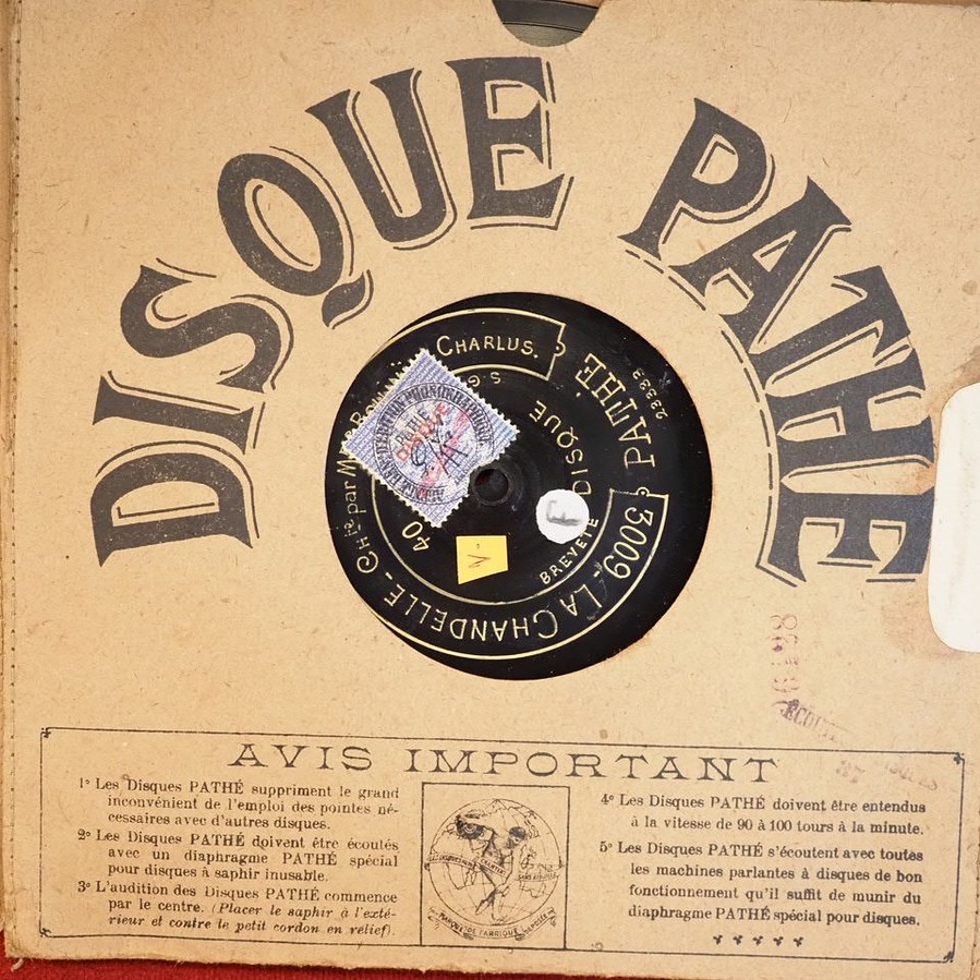 Disque pathé par Mme Rollini et Charlus