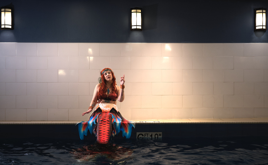 Mermaid at the indoor pool 