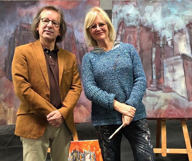 Jessica Dunn artist and Joao Mendes Rosa curator of Guarda Museum