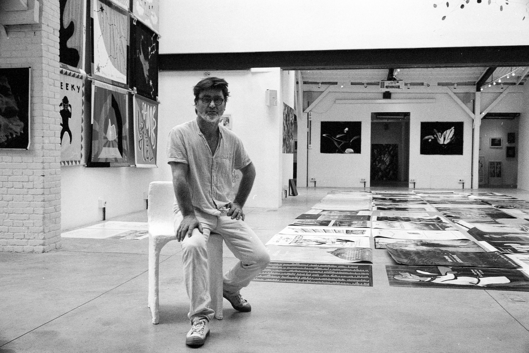 Alexandre, co-owner of the famous Ofr bookshop at the Grand Ofr gallery for their 25th anniversary. Shot by Grégoire Huret with Leica & Kodak film.