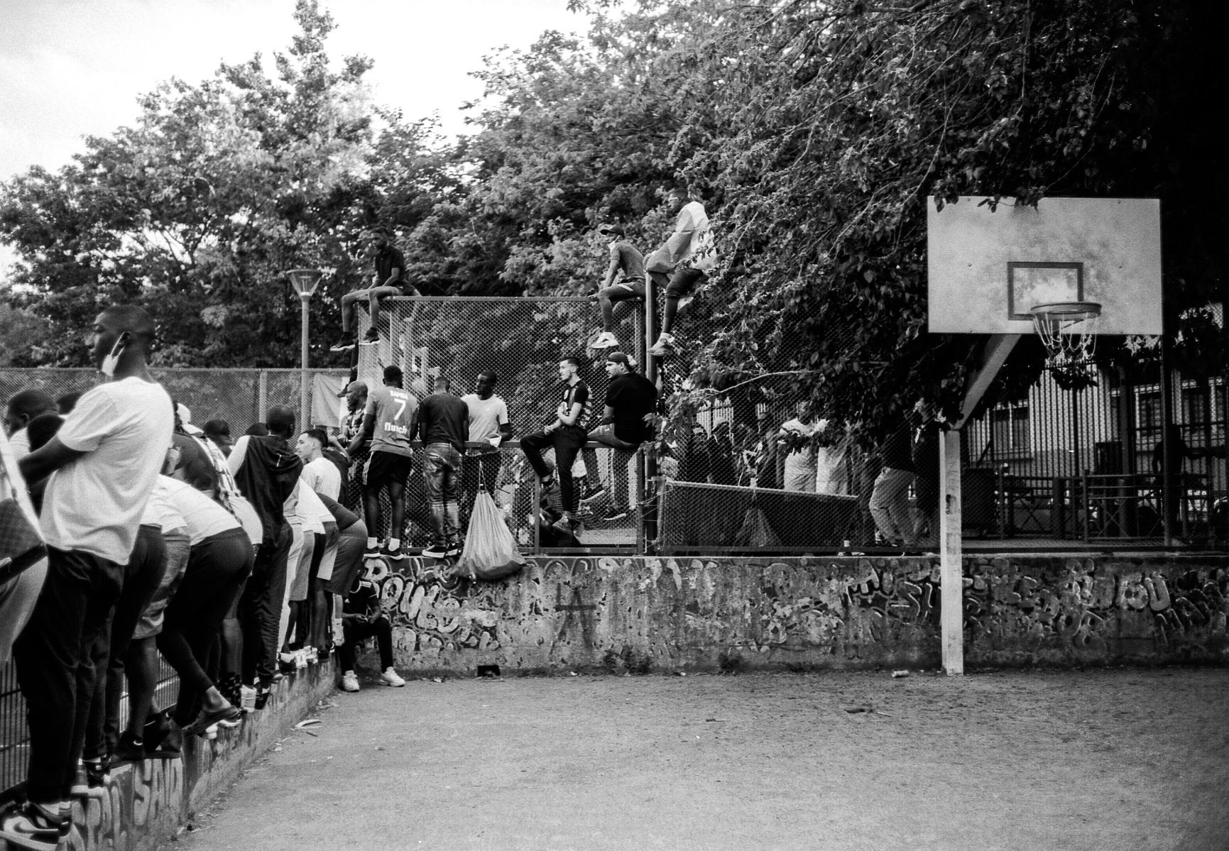 Football game at the CAN du 18ème between Tunisia & Guinea - Paris 2021 