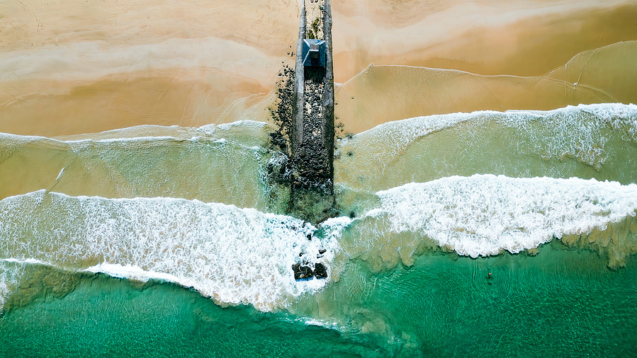 aerial view of a beach