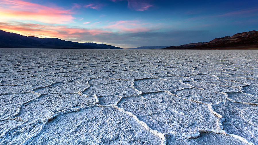 Salt flats in Death valley national park