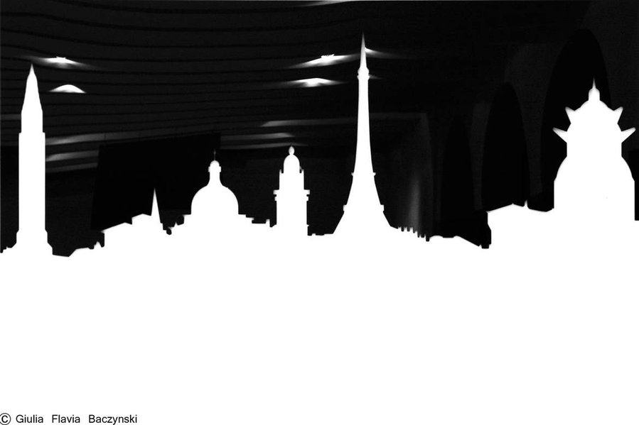 This is "Ucronia", part of a site specific of the artist Marcello Ghirardi Paganella, realized for the Centenary of Futurism, an event held at Clos Winebar.