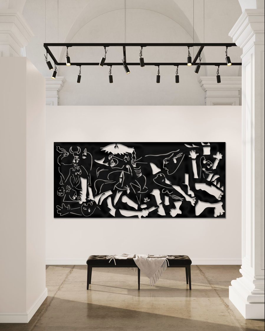 This is "A tribute to Guernica" an artwork of the artist Marcello Ghirardi Paganella, part of  its "Tribute" Collection.