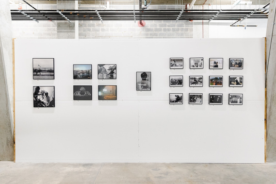 Curator Katie Dance installed a Stop Motion photography collage mural at UMBRELLA art fair presented by No Kings Collective.