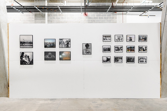 Curator Katie Dance installed a Stop Motion photography collage mural at UMBRELLA art fair presented by No Kings Collective.
