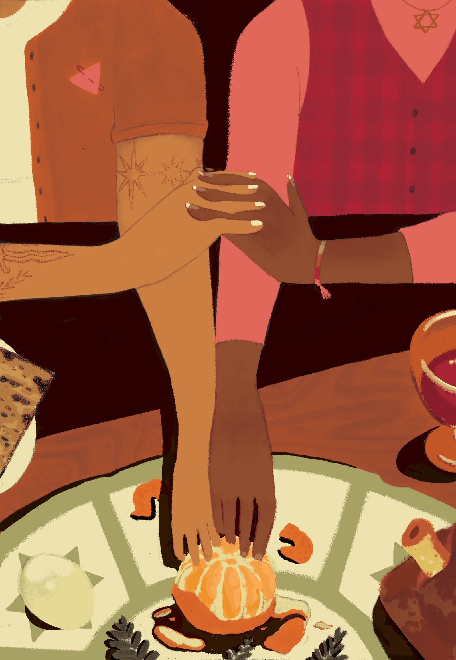 The inclusion of an orange on a seder plate is attributed to Susannah Heschel, professor of Jewish studies at Dartmouth College, who included the orange in recognition of queer Jews. In her ritual, each person takes a segment of the orange, and before eat