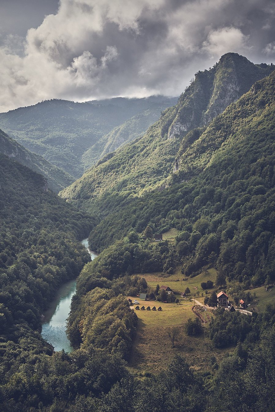 A river valley near the Đurđevića Tara Bridge, Montenegro