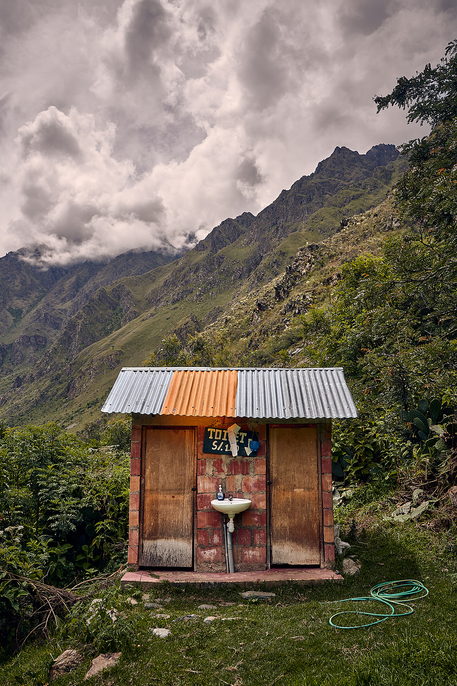 toilet on the Inca Trail, Peru leading to macchu picchu